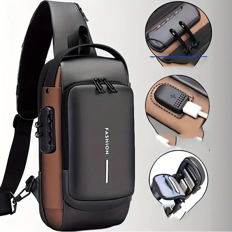 Bolso Cruzado Antirrobo con Candado TSA y Carga USB