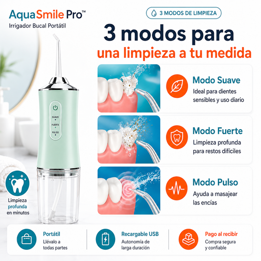 AquaSmile Pro™ | Limpia donde tu cepillo no llega