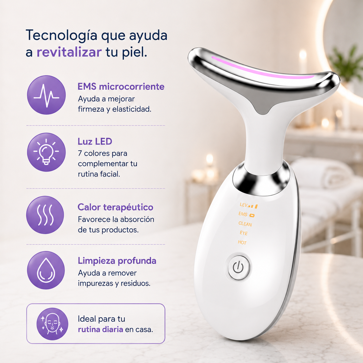 LumiLift Pro™ | Masajeador Facial LED