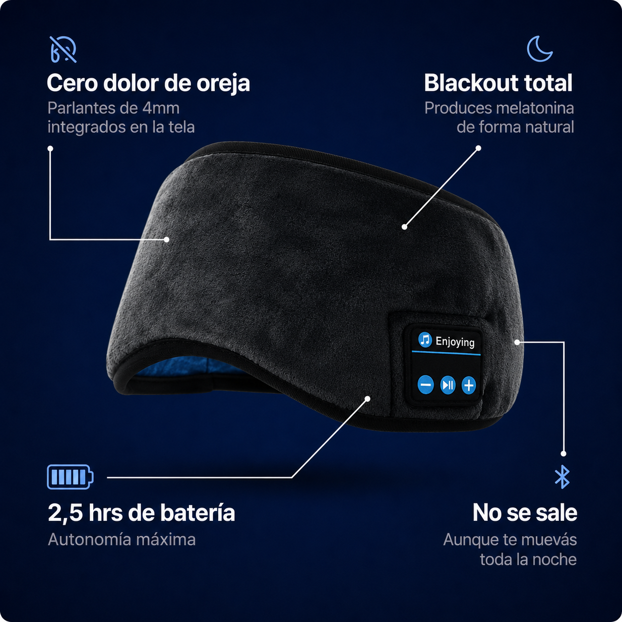 DreamBand™ | Antifaz Bluetooth para Dormir