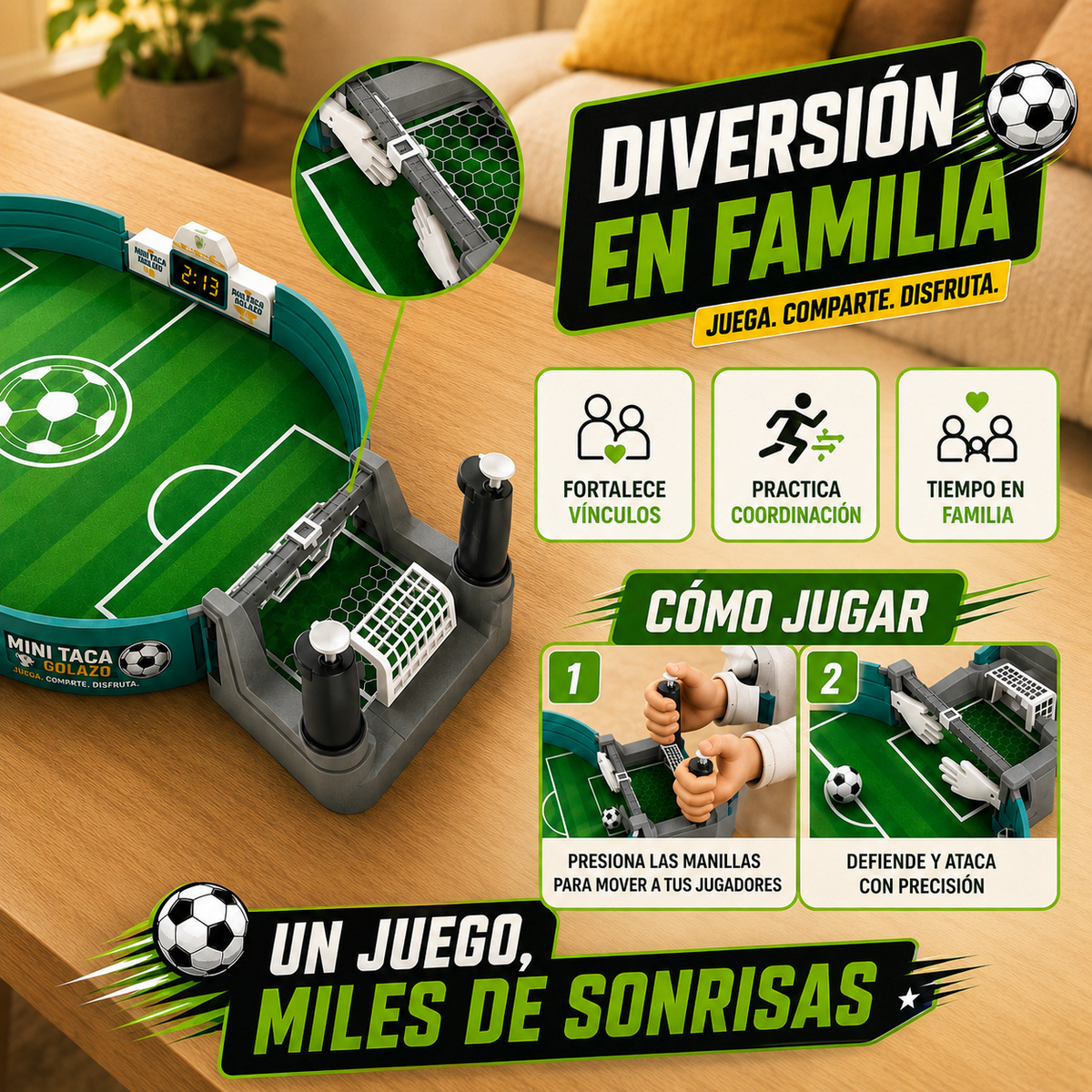 Mini Taca Taca Golazo™ | Convierte Cualquier Mesa en un Estadio