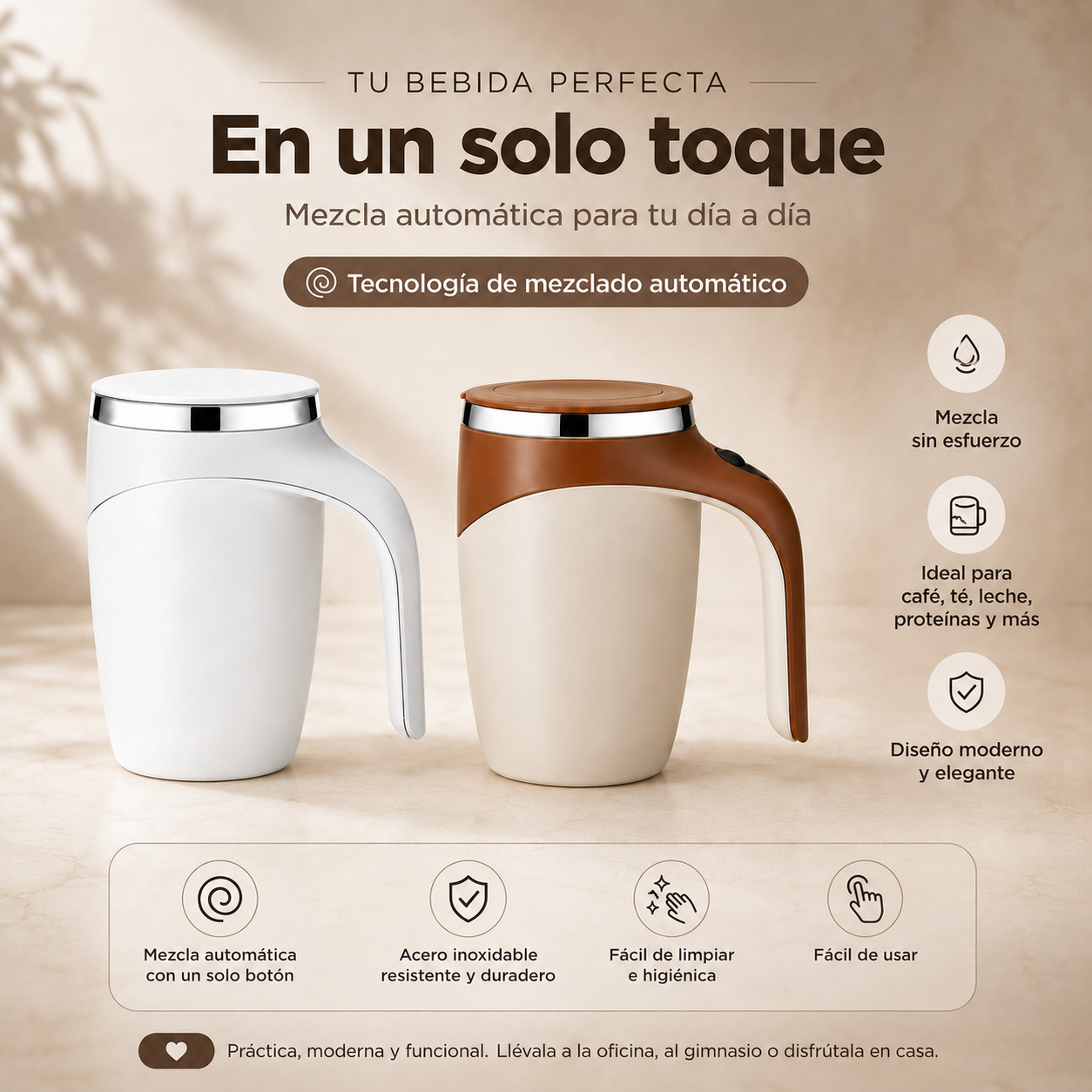 Taza Mezcladora Automática — Mix&Go