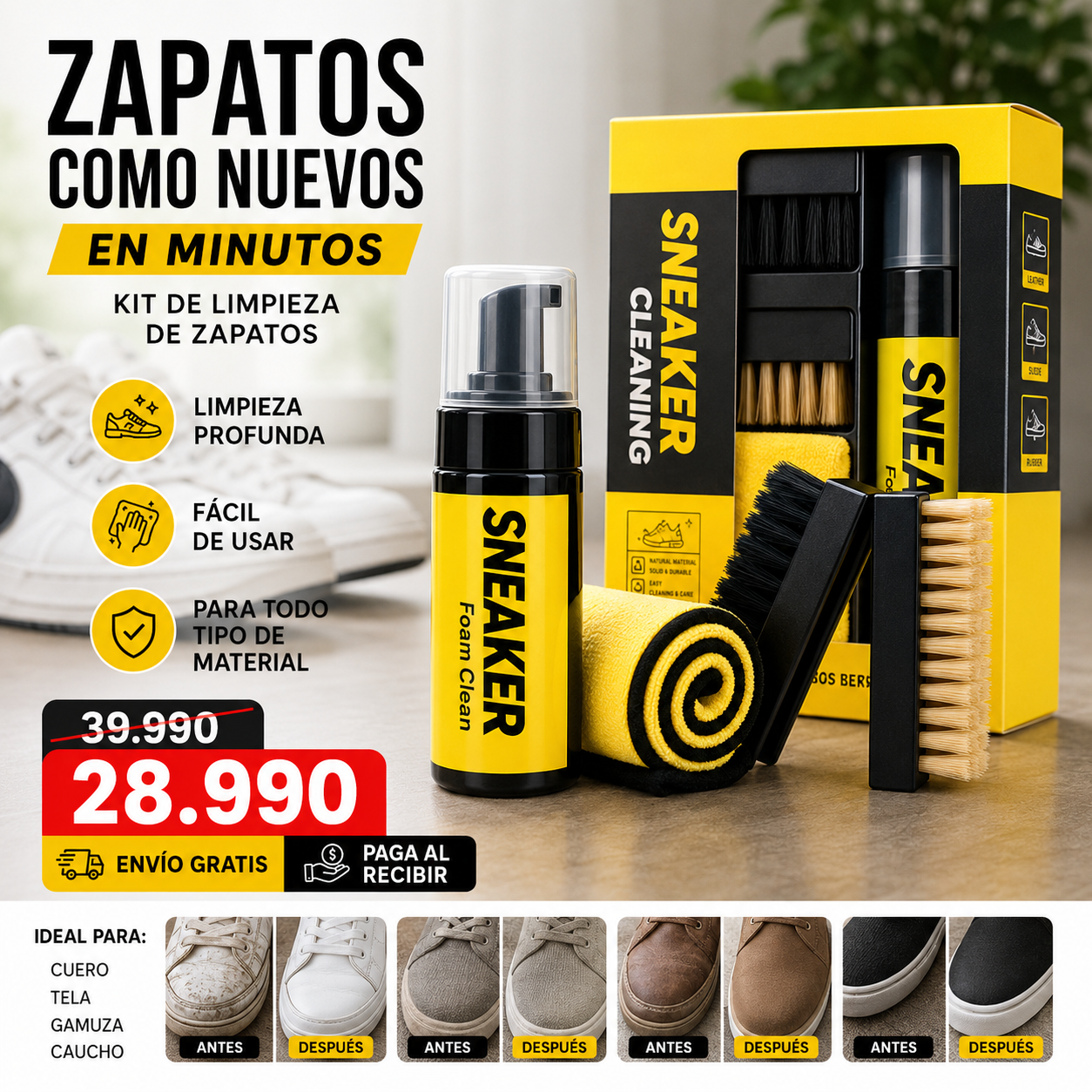 Sneaker Cleaning™ - Kit de Limpieza Profunda de Zapatos