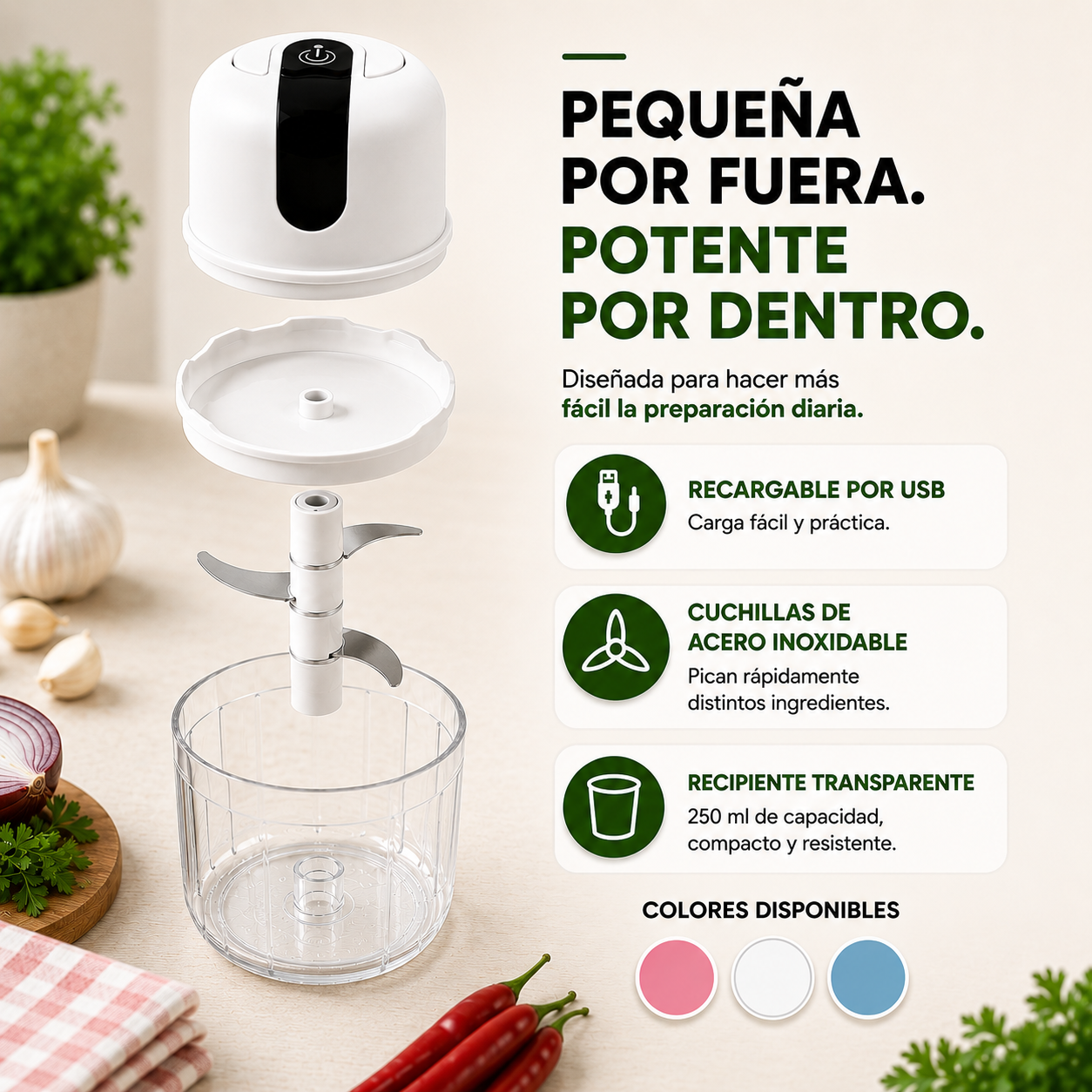 Mini Procesador De Alimentos Portátil