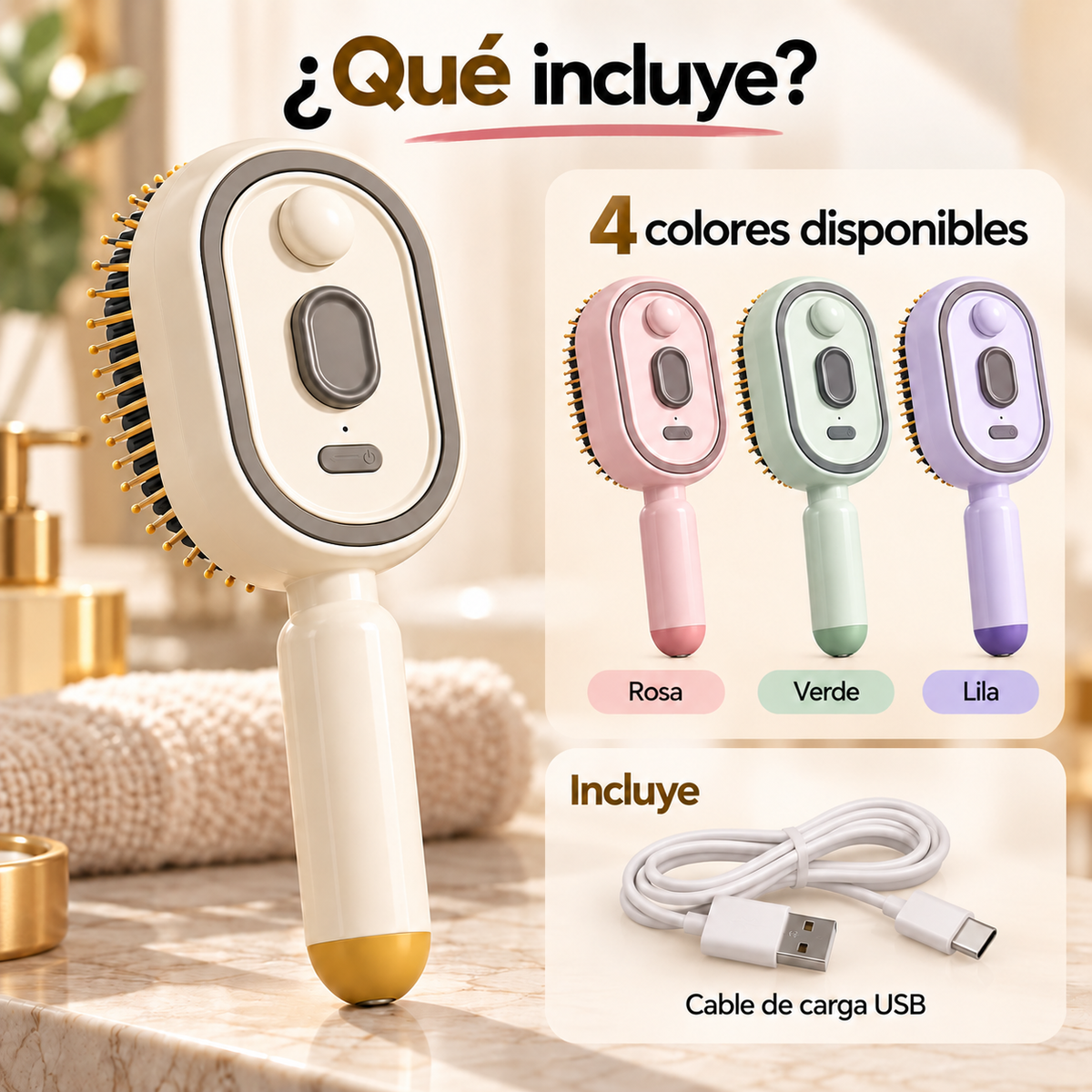 BrumaCapilar™ | Hidrata, Desenreda y Masajea Mientras Te Cepillas