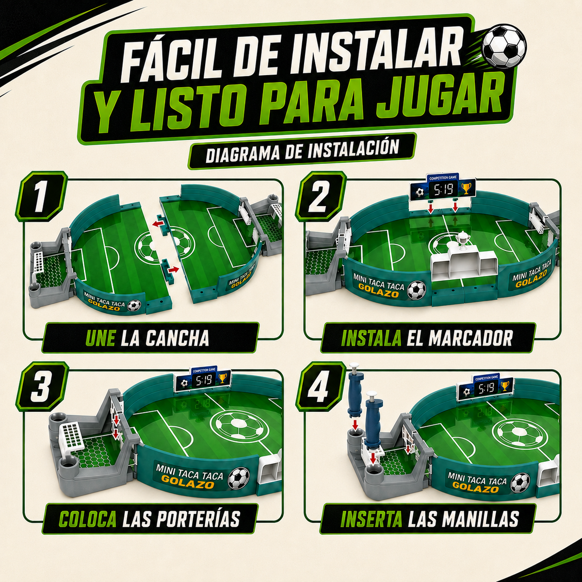 Mini Taca Taca Golazo™ | Convierte Cualquier Mesa en un Estadio