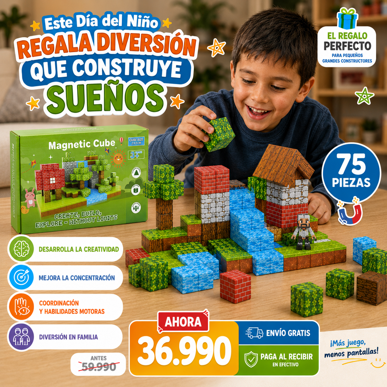 Bloques Armables Magneticos 75 Piezas