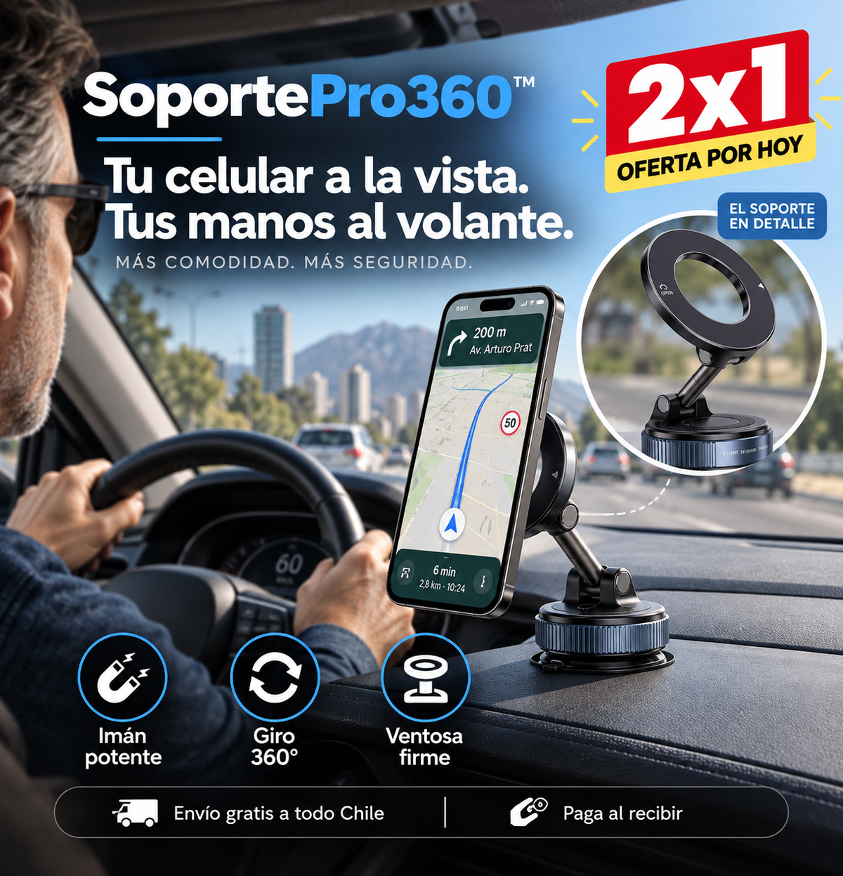 SoportePro360™ | Magnético, Firme Y Seguro