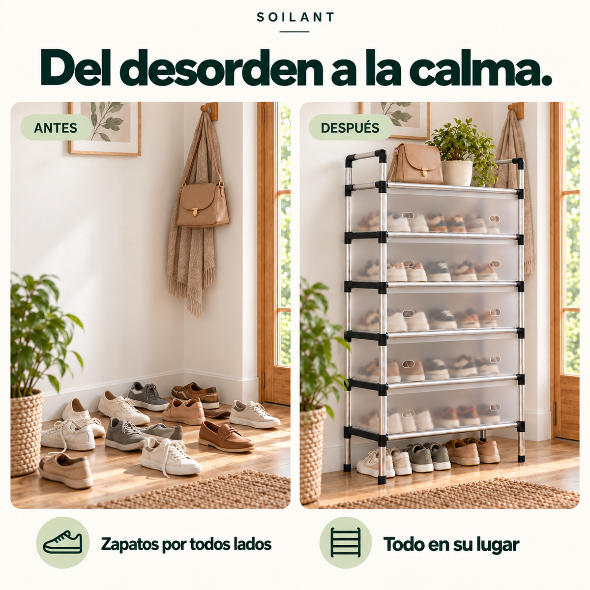 Organizador de Zapatos 6 Niveles | El Zapatero Que Sí Tiene Dónde Poner Cada Par