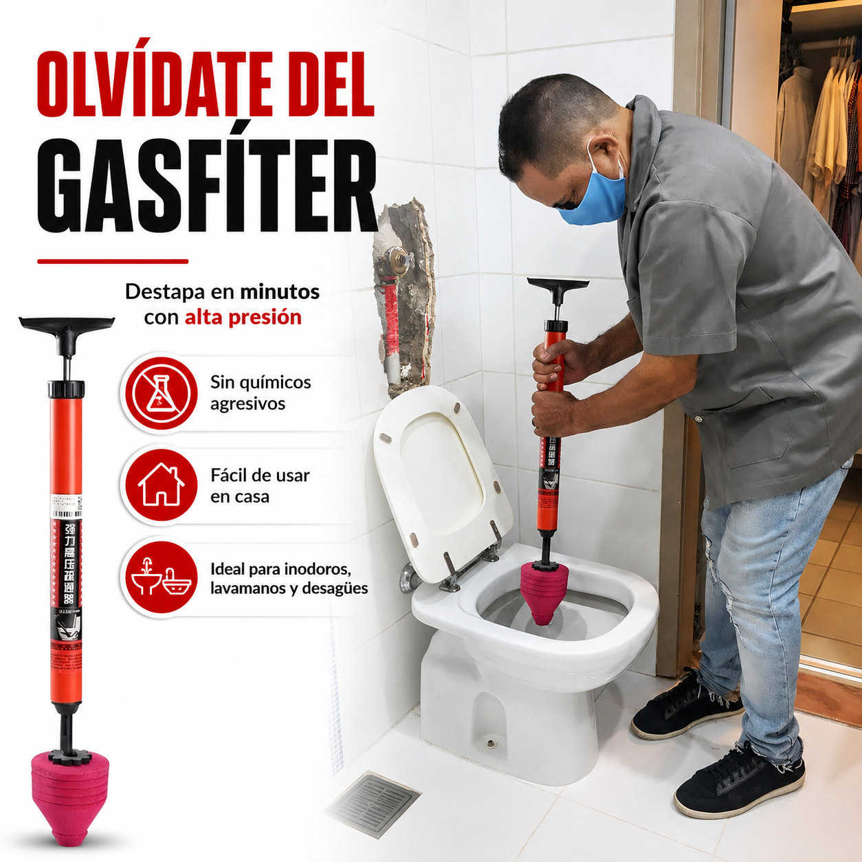 DestapaPro – Destapador de Alta Presión 120 PSI