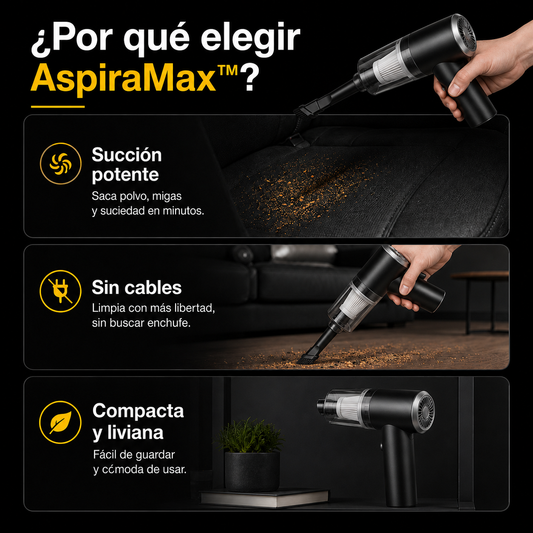 AspiraMax™ | Limpia tu Auto sin Cables ni Esfuerzo