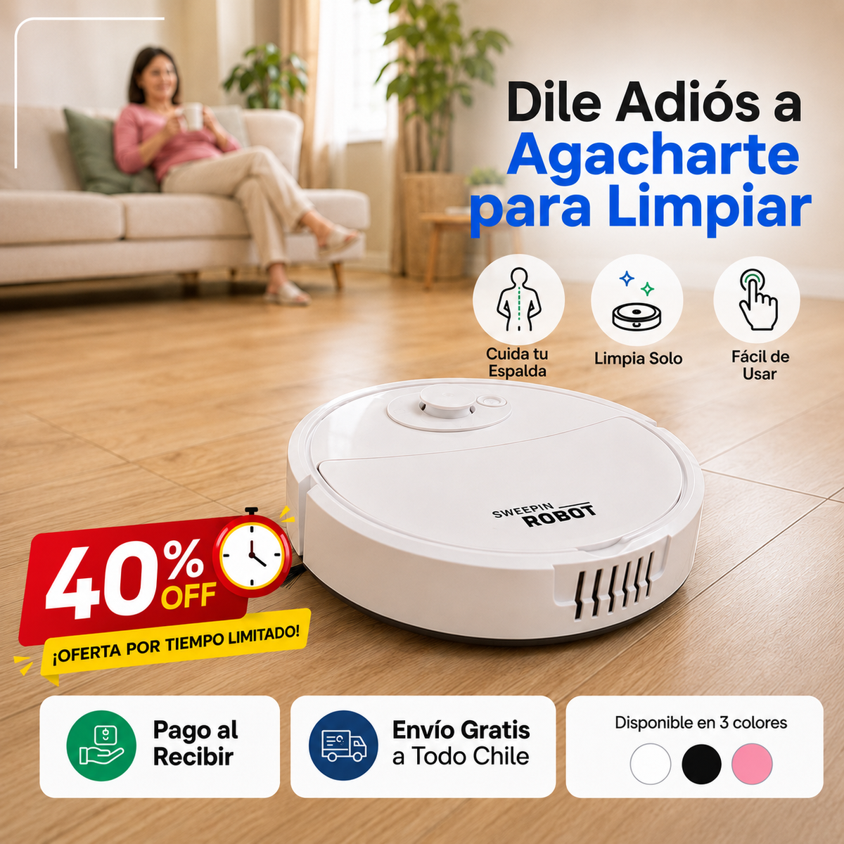 Aspiradora Sweepin Robot™ – Limpieza Automática Sin Esfuerzo