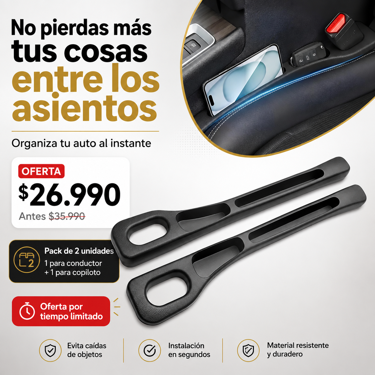 KIT X2 CAR GAP™ | Nada Más Se Pierde Entre los Asientos
