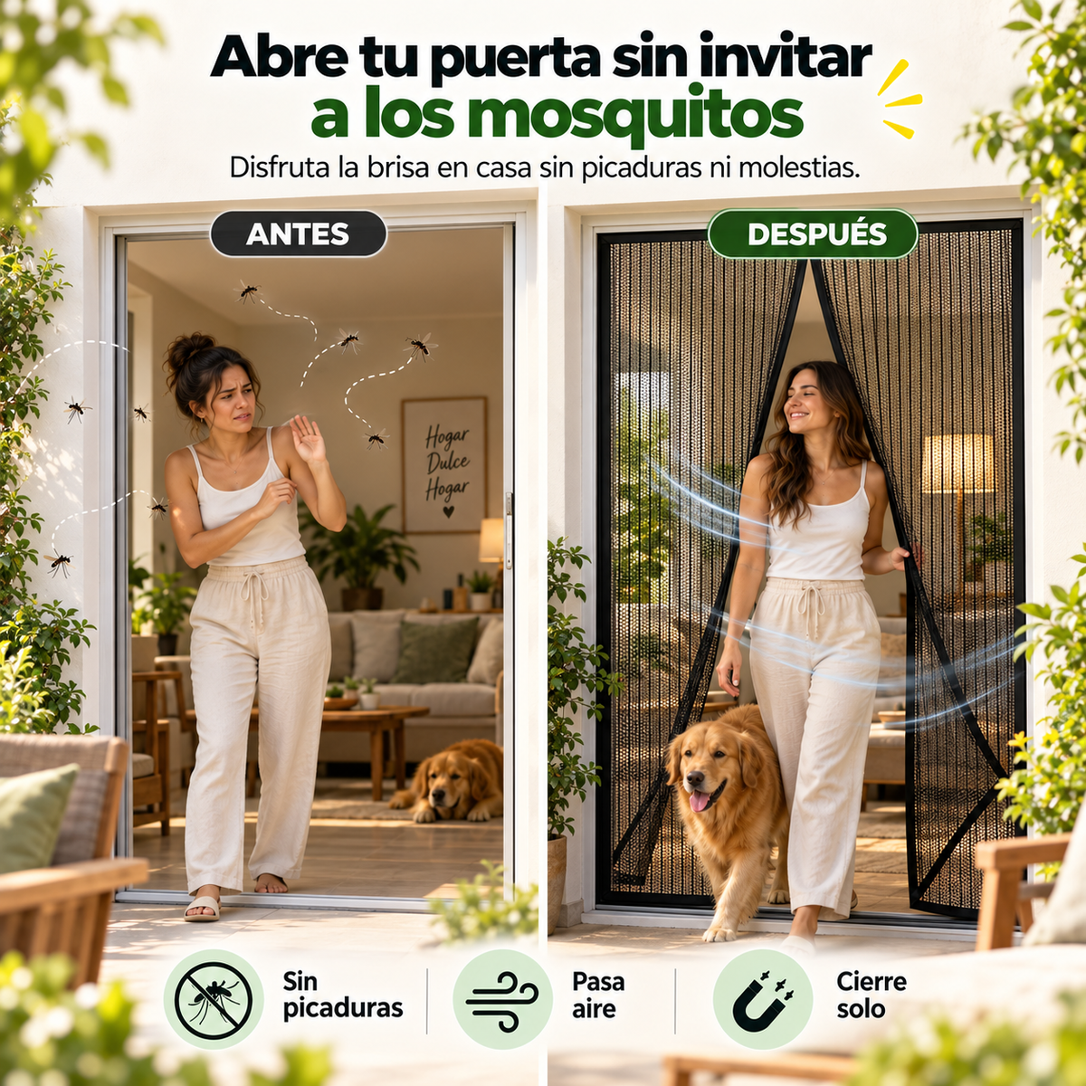 Malla Mosquitera Magnética | Deja Entrar el Aire, No los Mosquitos
