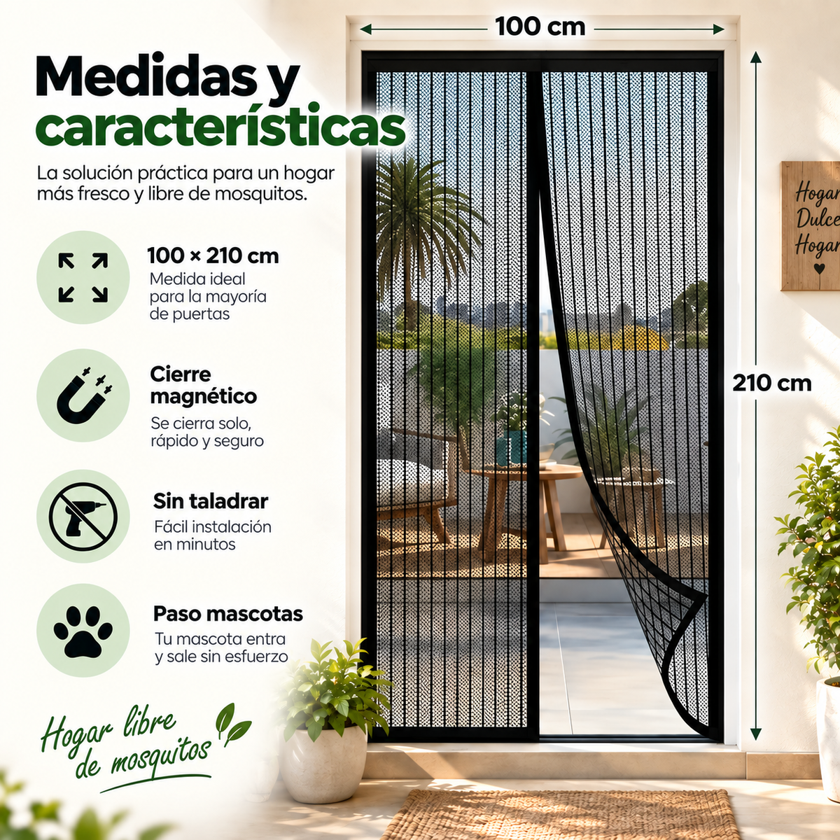 Malla Mosquitera Magnética | Deja Entrar el Aire, No los Mosquitos