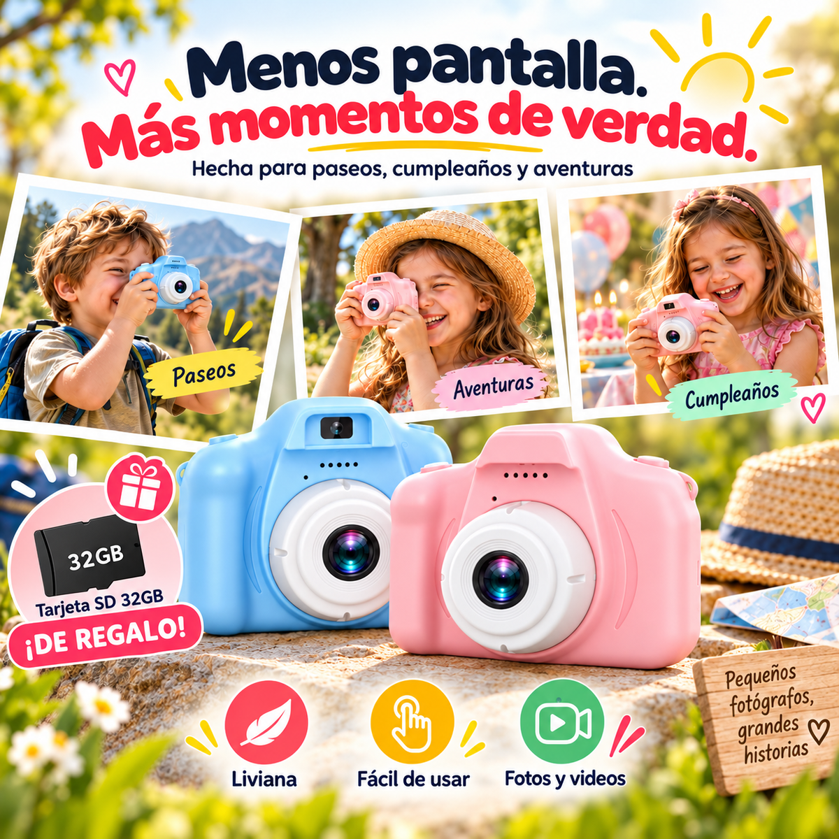 CamKids Pro™ | Que Capturen Sus Propias Aventuras, Sin Pedir tu Celular