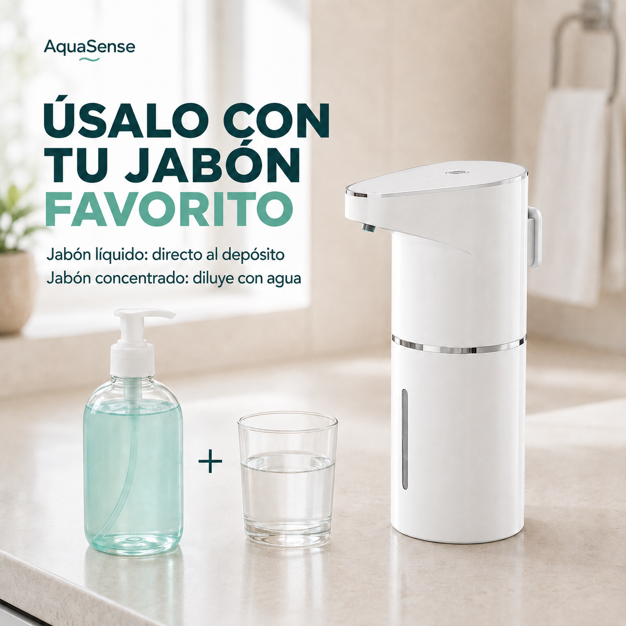 AquaSense™ | El dispensador que se activa solo, sin que tú lo toques