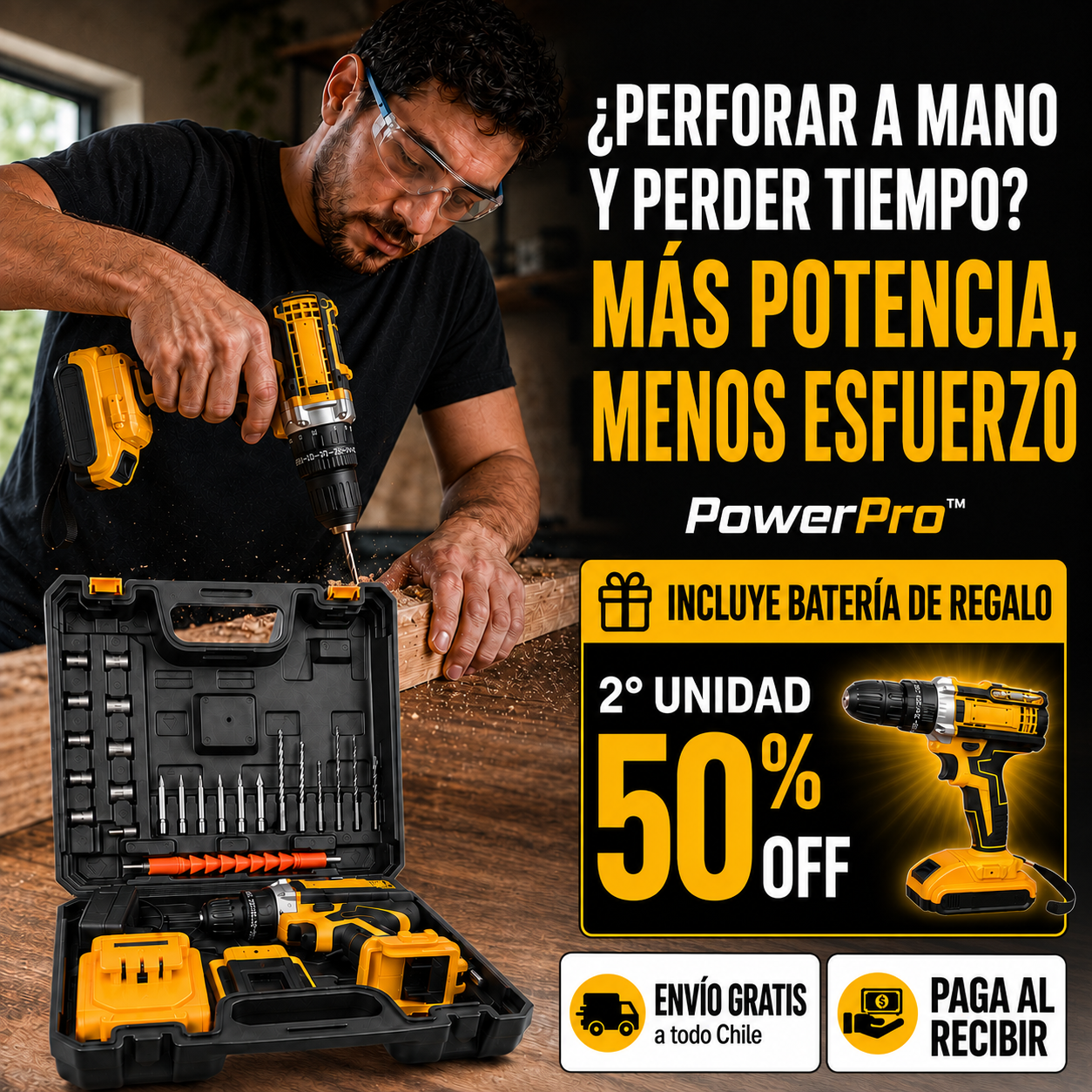 Taladro Inalambrico 2 Bat Con Accs