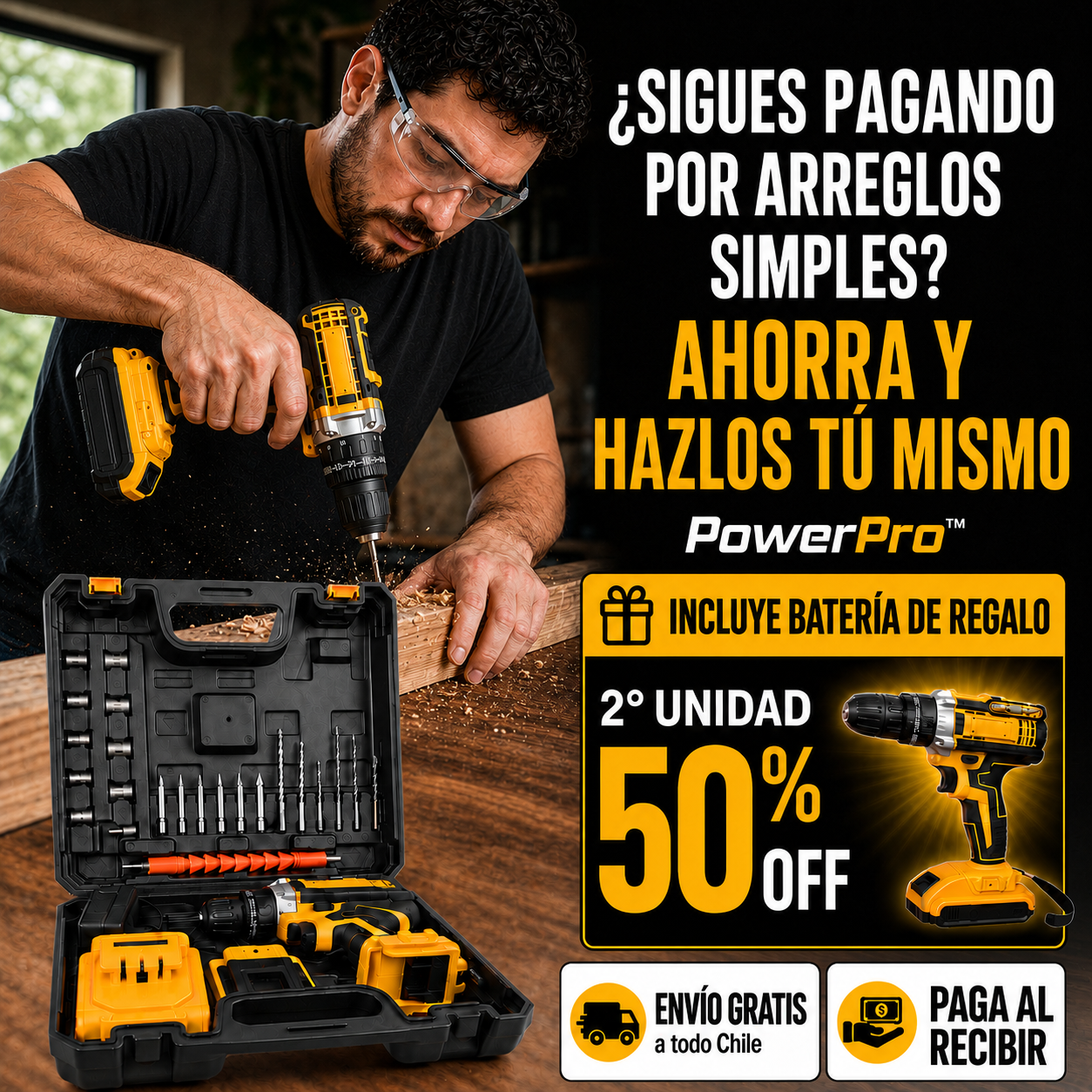 Taladro Inalámbrico PowerPro™ | Deja de pagar por arreglos que puedes hacer tú mismo