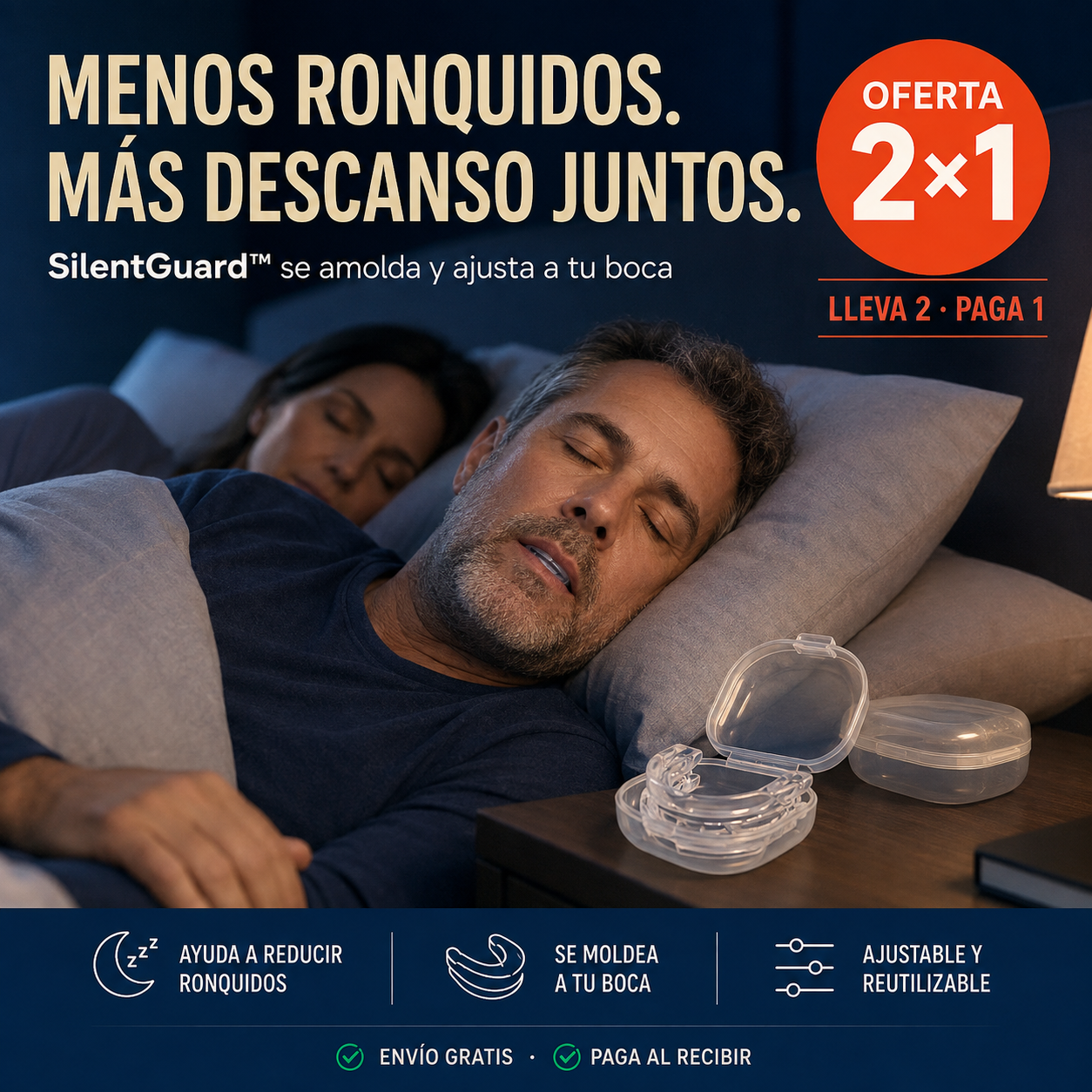 SilentGuard™ - Ayuda a dormir mejor, sin ronquidos ni molestias