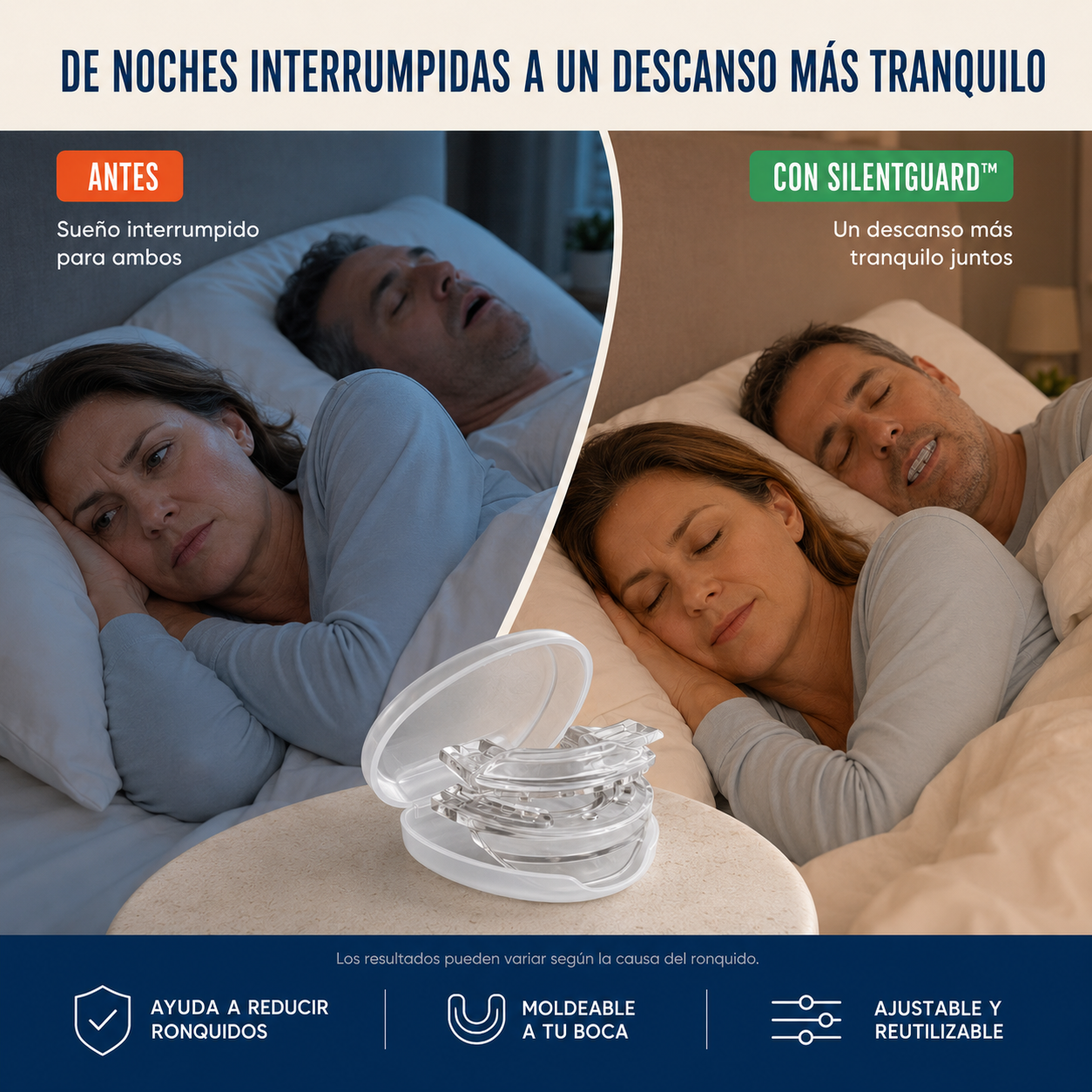 SilentGuard™ - Ayuda a dormir mejor, sin ronquidos ni molestias