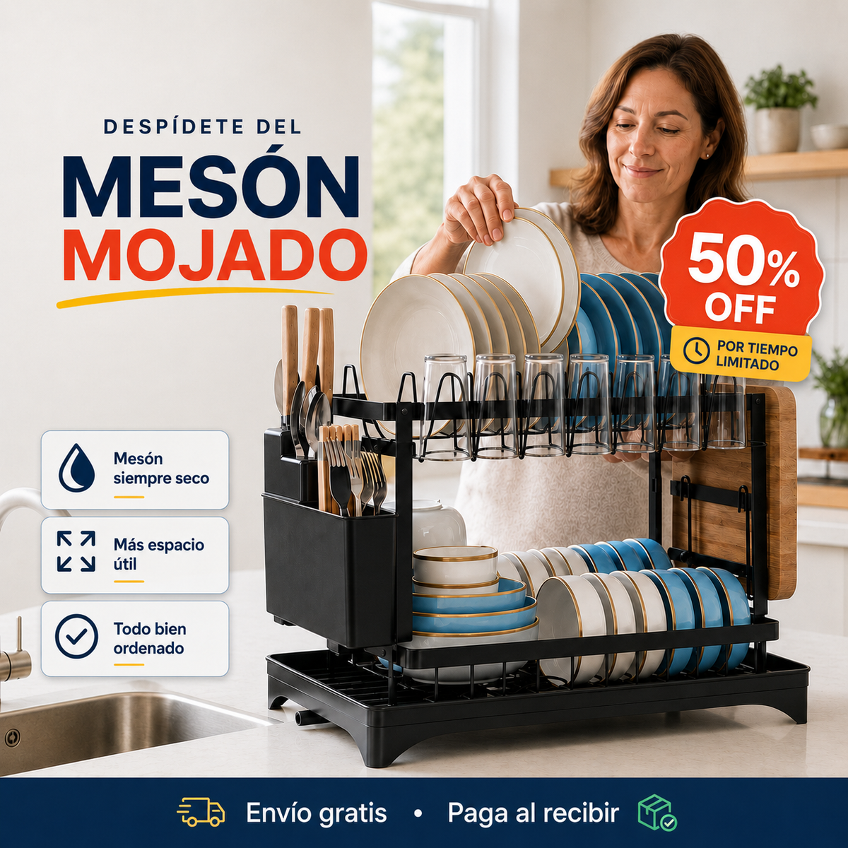 DryMax™ | Mesón seco, cocina ordenada, todo en su lugar