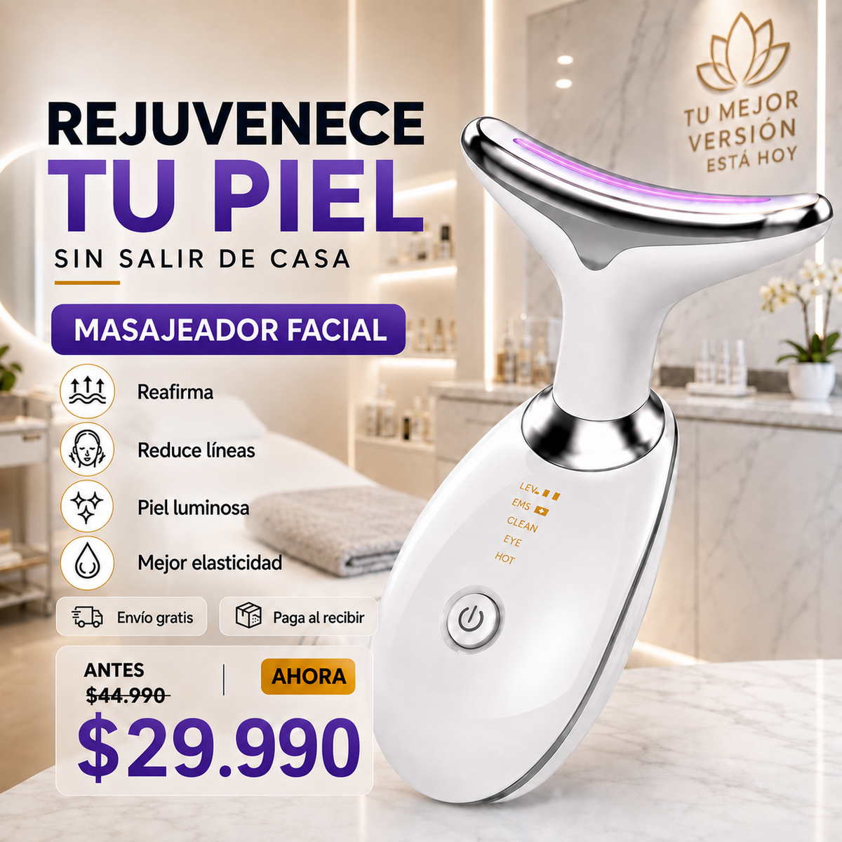 LumiLift Pro™ | Masajeador Facial LED