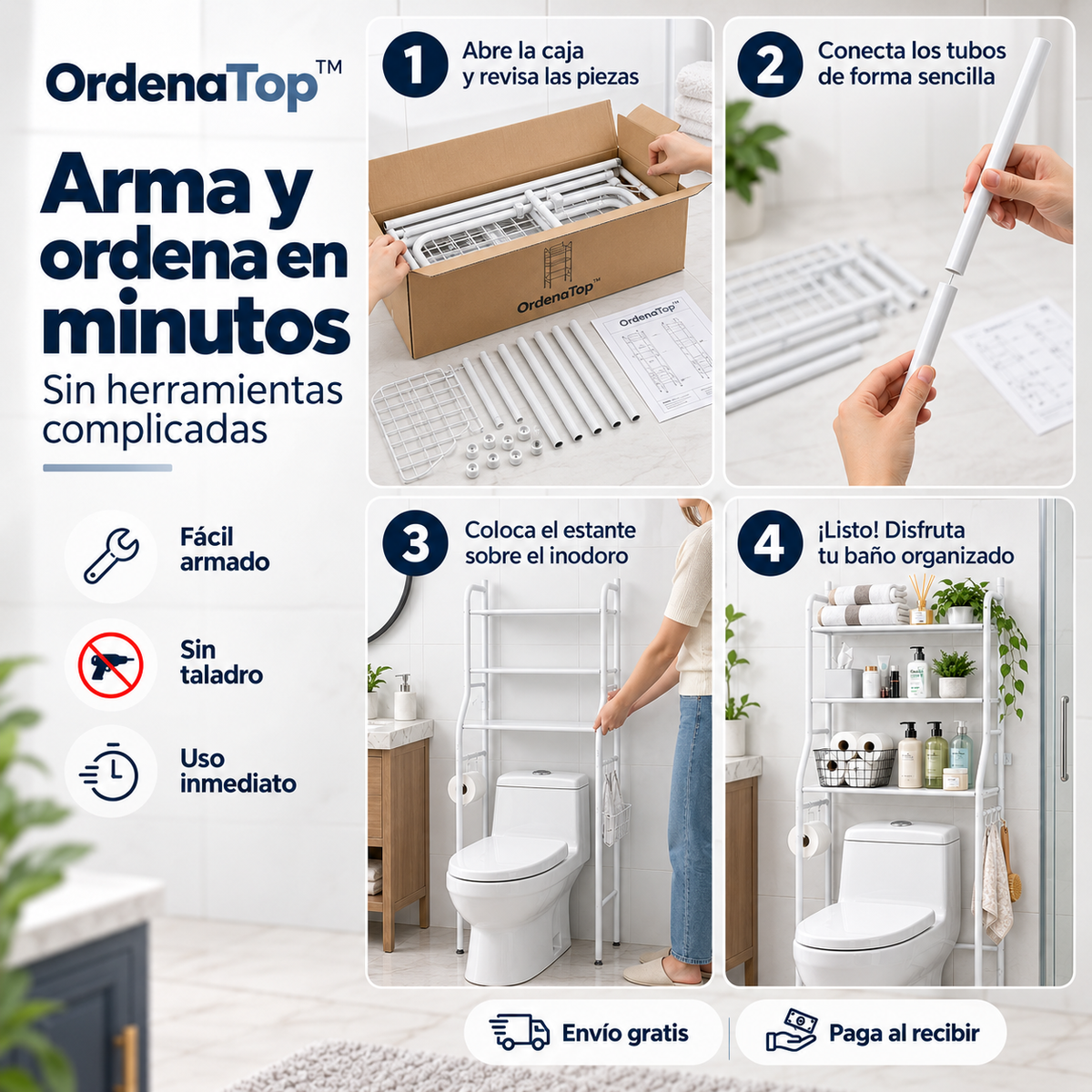 OrdenaTop™ | Duplica el espacio de tu baño sin remodelar