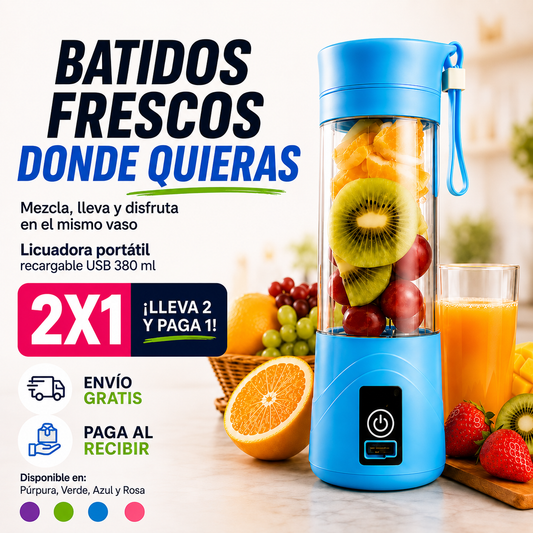 Licuadora Portátil FreshMix GO™ 2x1 | Batidos Donde Estés