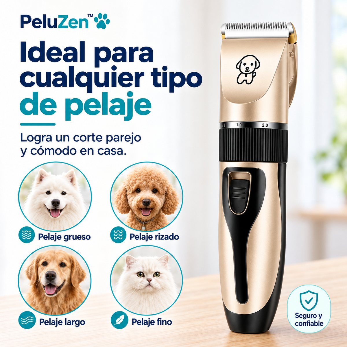 PeluZen™ | Corte de Pelo Silencioso para Mascotas Nerviosas