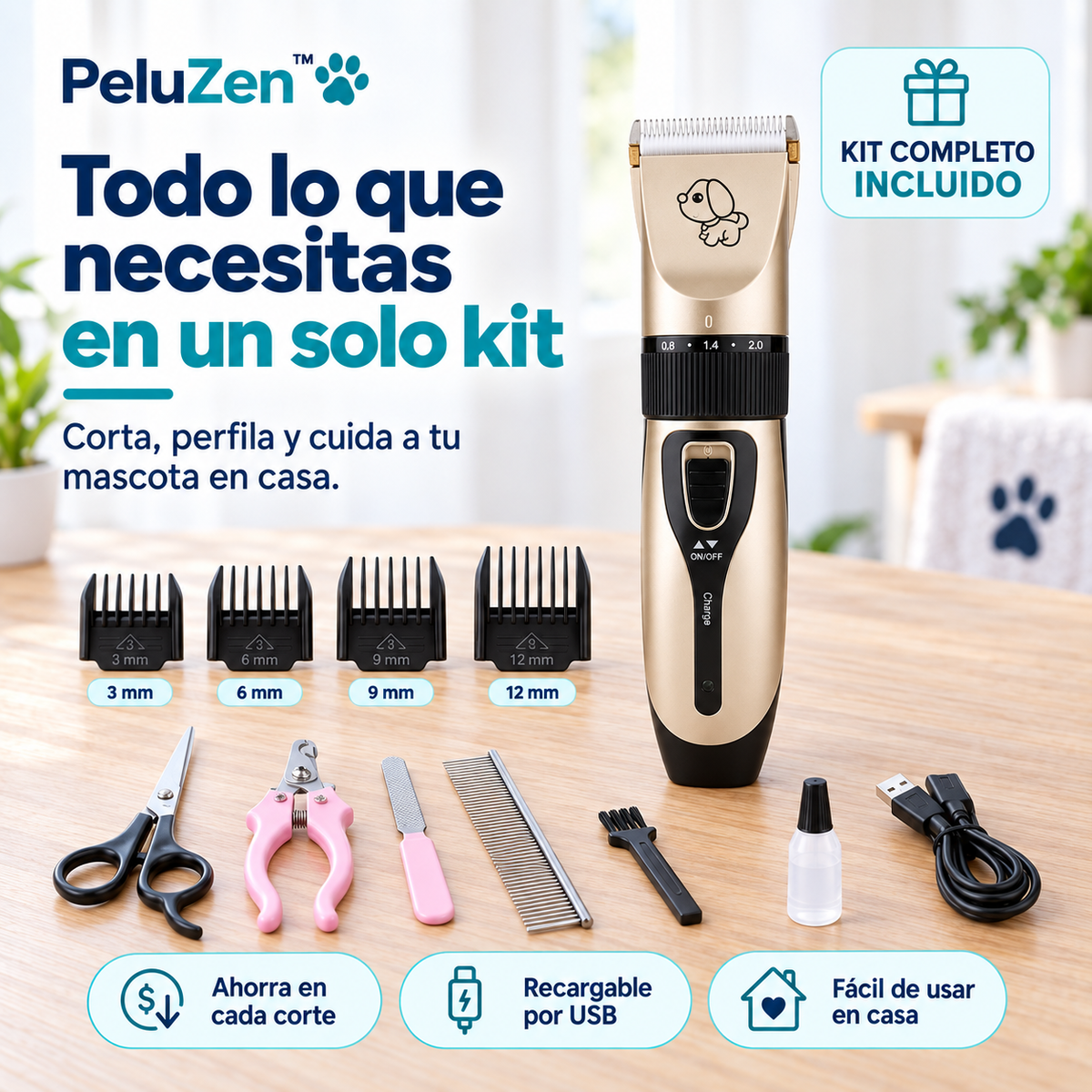 PeluZen™ | Corte de Pelo Silencioso para Mascotas Nerviosas