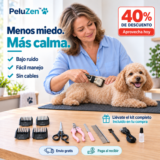 PeluZen™ | Corte de Pelo Silencioso para Mascotas Nerviosas