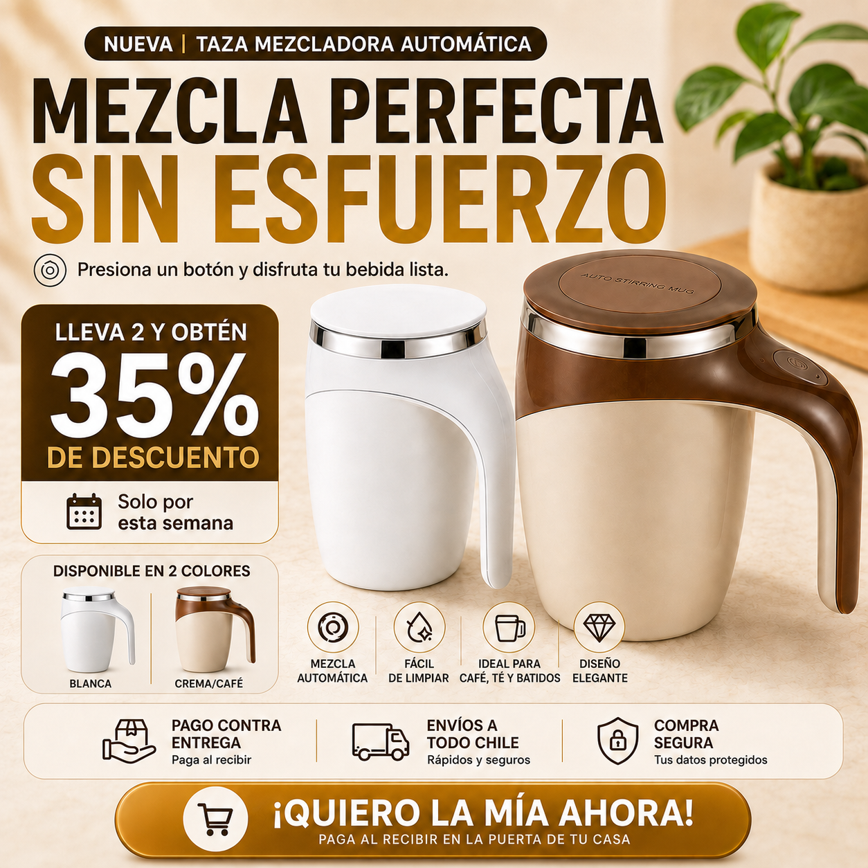 Taza Mezcladora Automática — Mix&Go