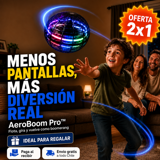 AeroBoom Pro™ Spinner Volador | Vuela, Brilla y Vuelve como Boomerang | OFERTA 2X1