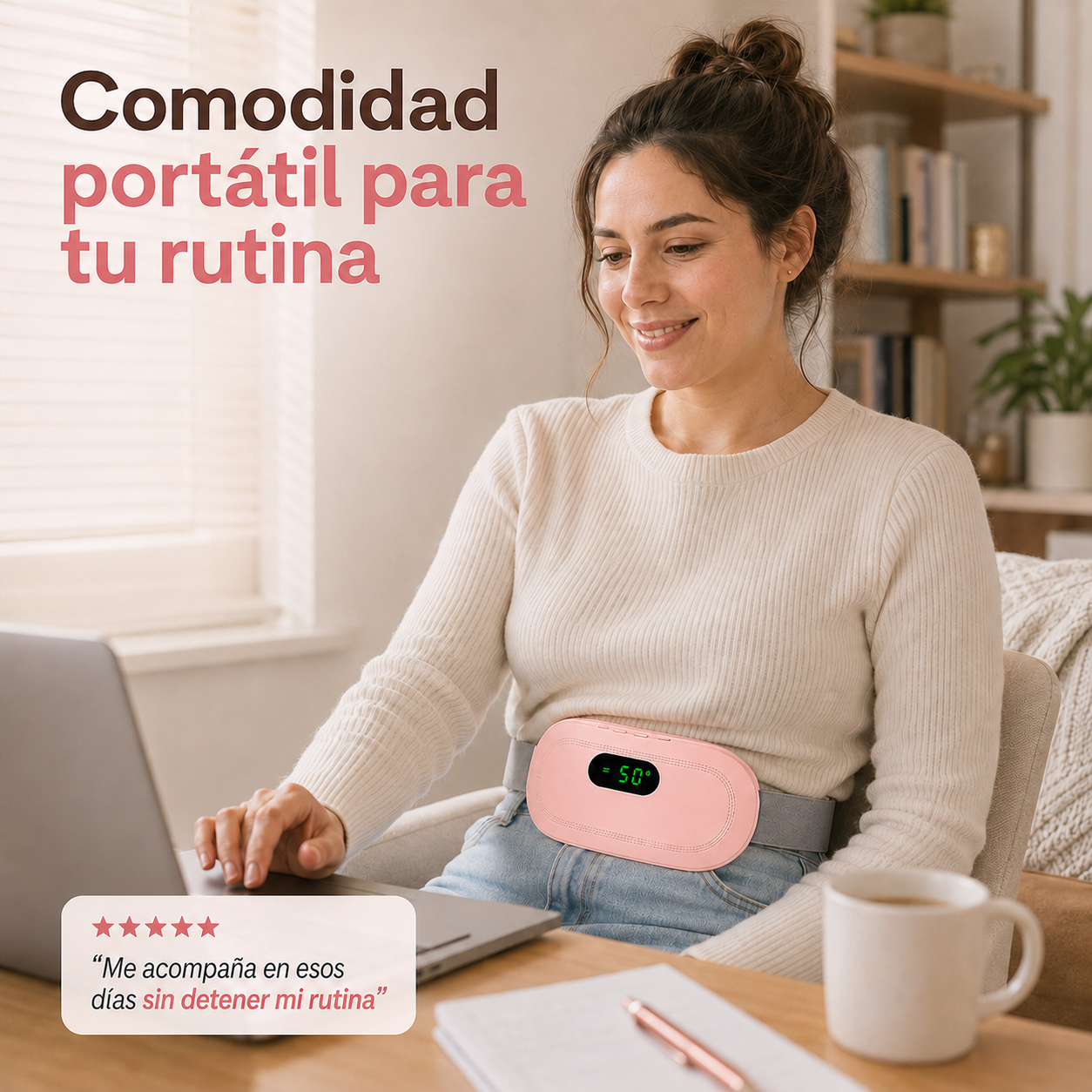 Cinturón Térmico para Cólicos Menstruales con Masaje