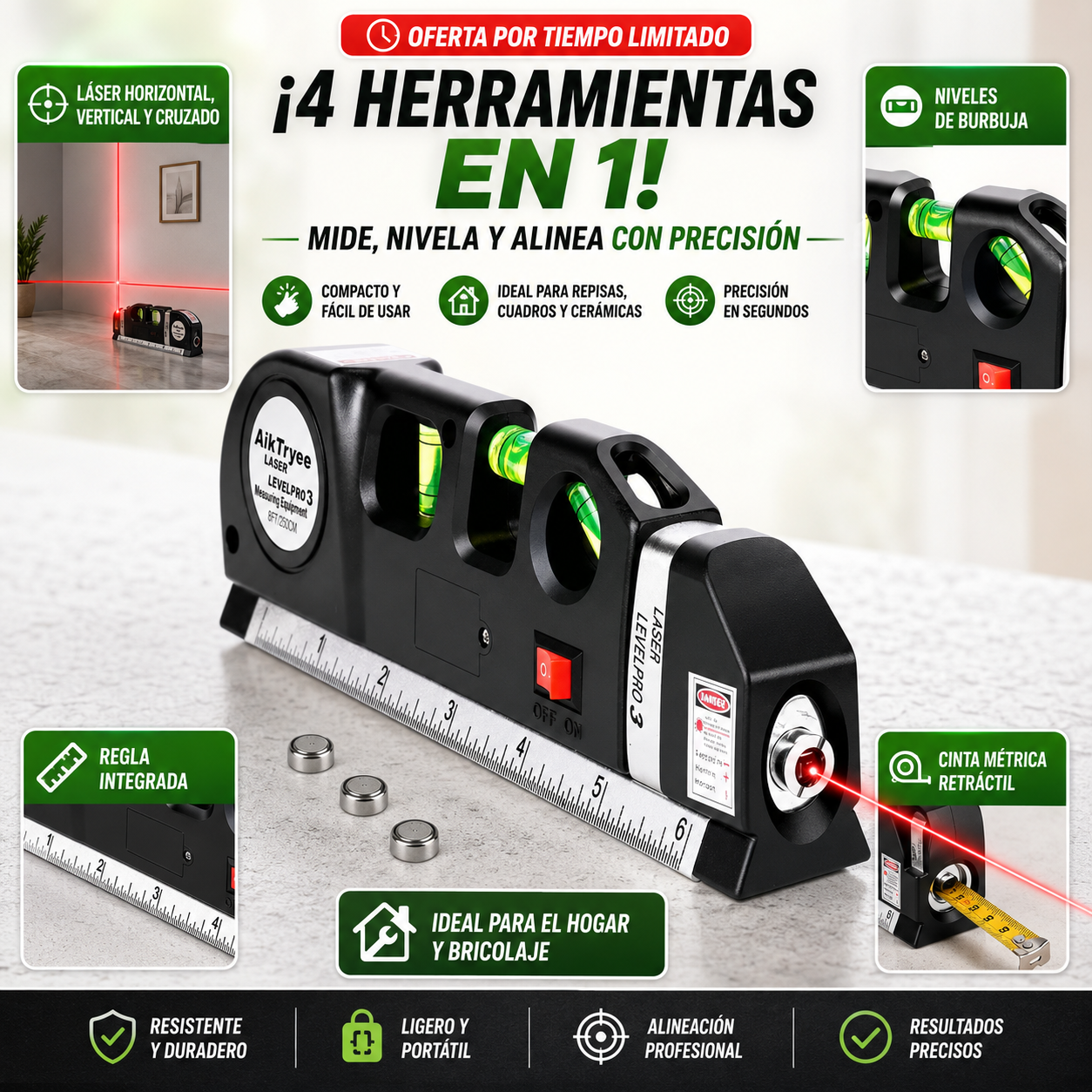 Nivelador Láser Pro 4 en 1