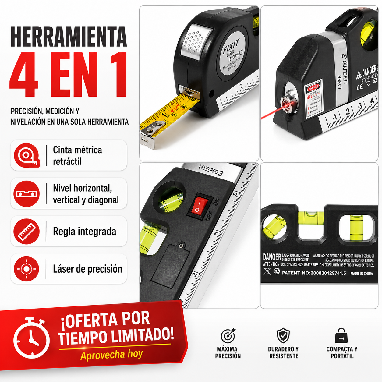 Nivelador Láser Pro 4 en 1