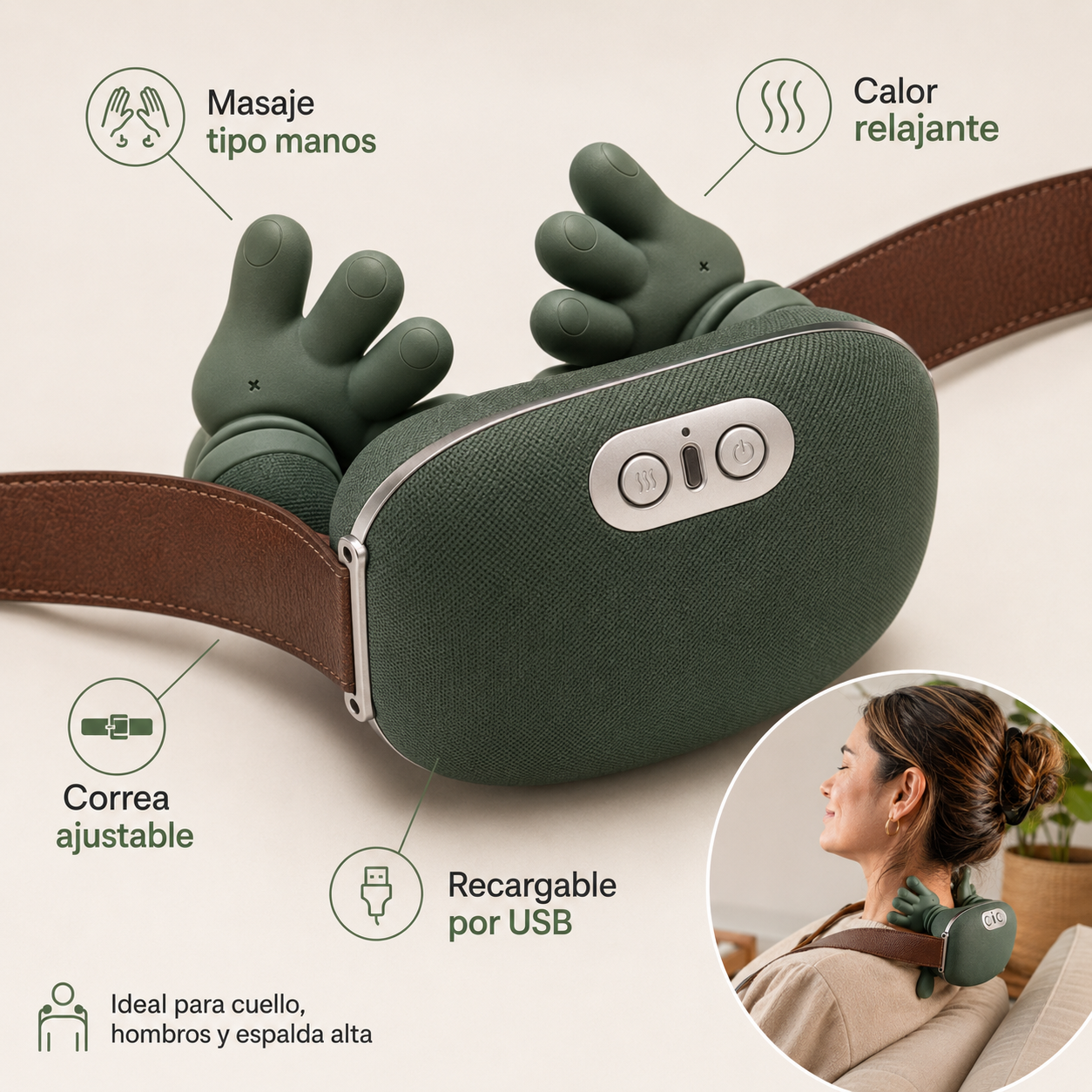 Masajeador 4D Multizona con Calor