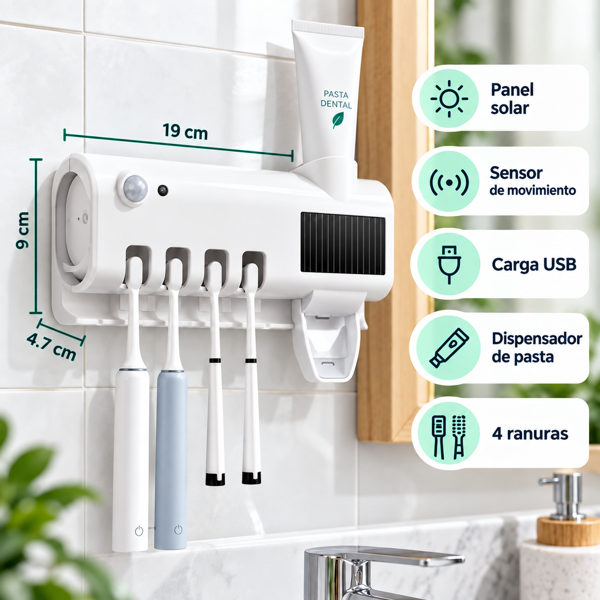 BrushGuard UV™ — Tu Cepillo, Protegido Y la Pasta Lista Sin Tocar Nada