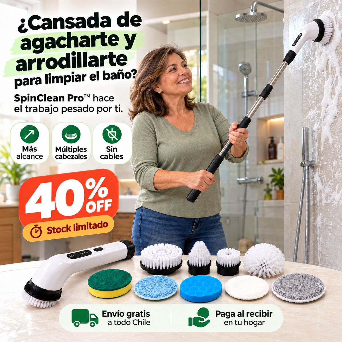 SpinClean Pro™ — Limpia Tu Casa Sin Agacharte Ni Esforzarte