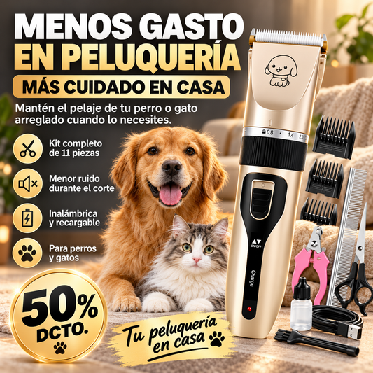 PeluPet Pro™ | Kit Cortapelos Silencioso para Perros y Gatos
