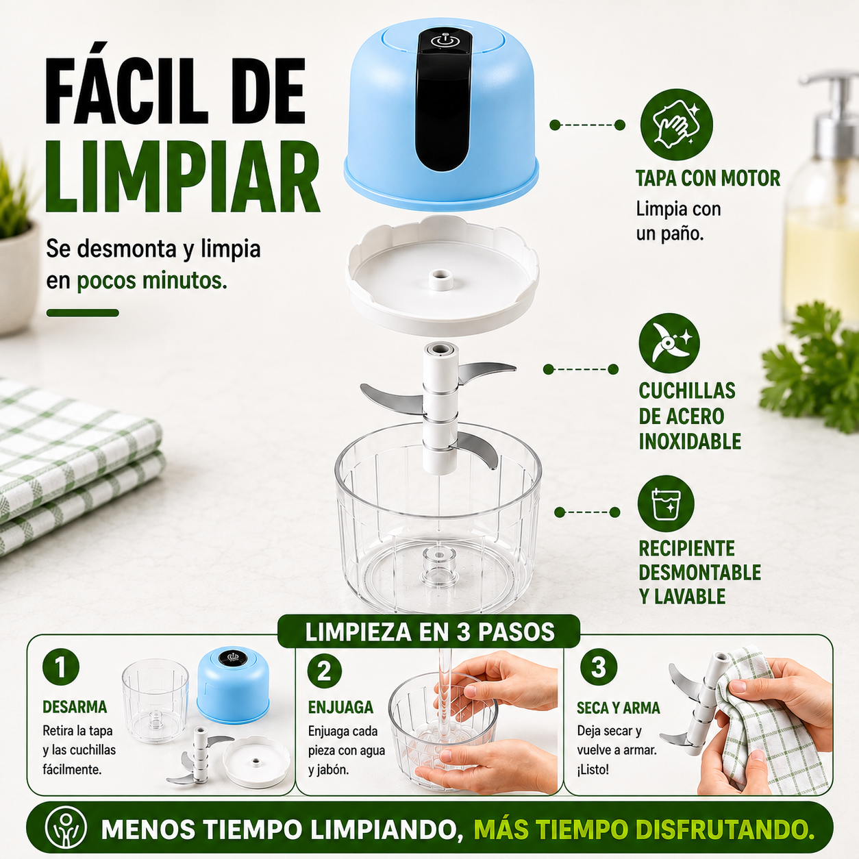 Mini Procesador De Alimentos Portátil