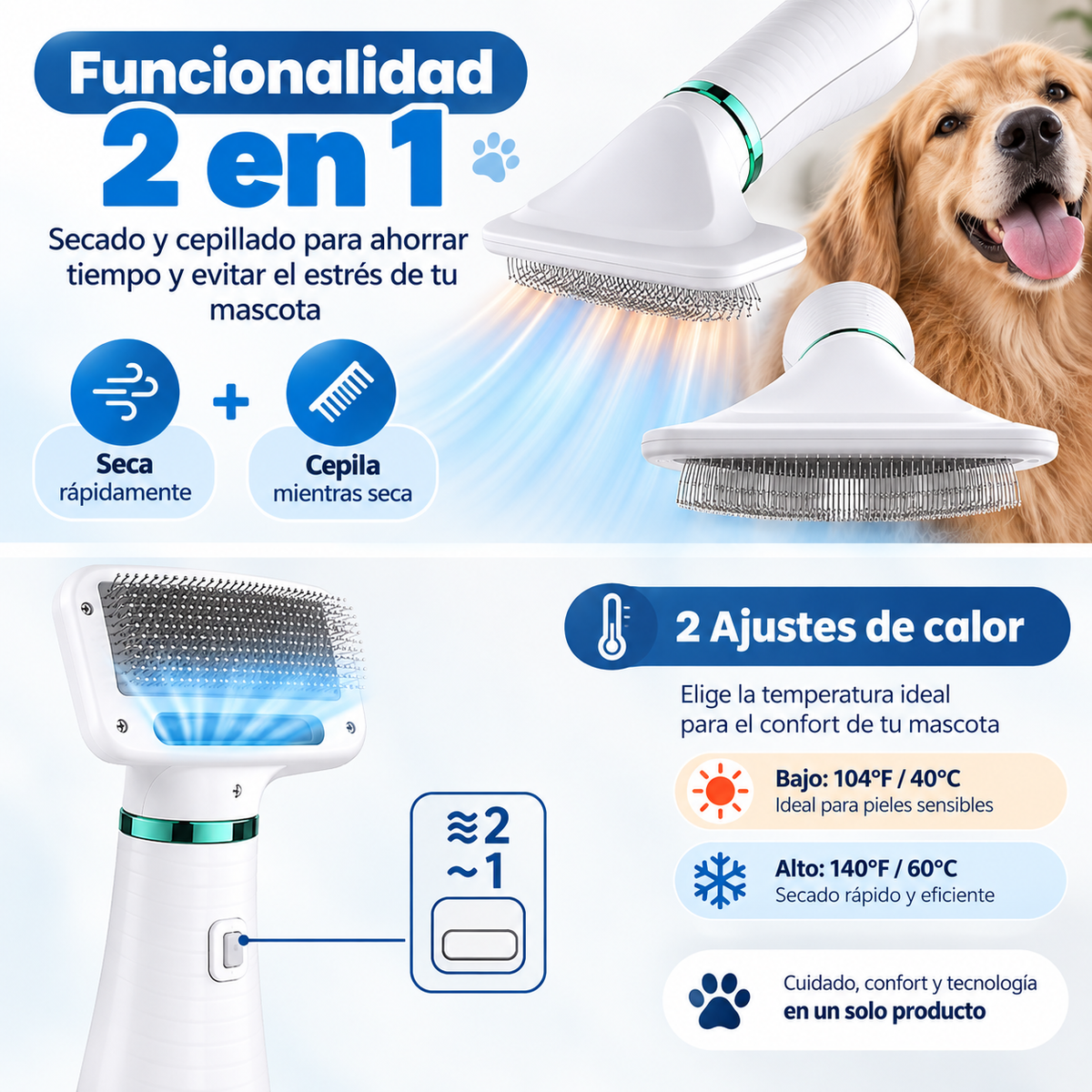 PeloFuera™ | Seca Y Cepilla a Tu Mascota Sin Dejar Pelos Por Toda La Casa