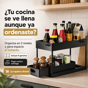 Organizador Deslizante de Cocina 2 Niveles