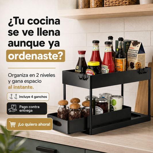Organizador Deslizante de Cocina 2 Niveles